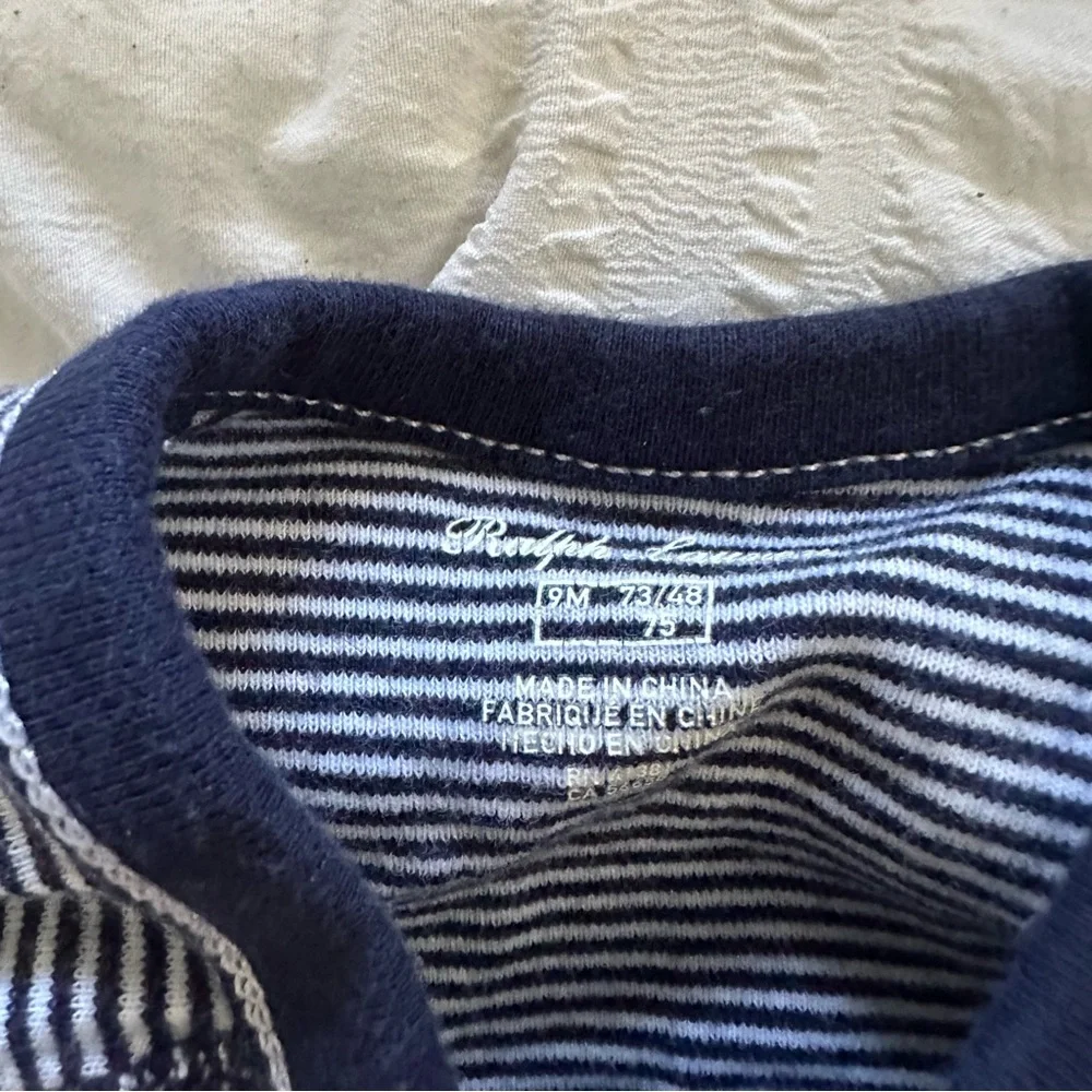 Striped Navy Kids One Piece by Ralph Lauren